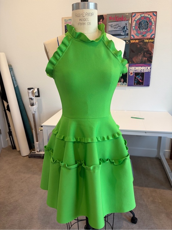Elliatt Dresses & Skirts - Elliatt Bright Green Ruffle Tiered Fit-and-Flare Dress